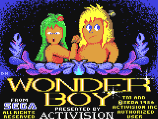 Wonder Boy title screen for Commodore 64